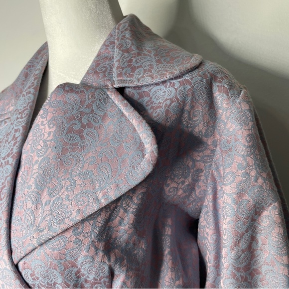 VINTAGE Iridescent Satin Paisley Metallic Belted Handmade Robe Housecoat - Picture 4 of 7